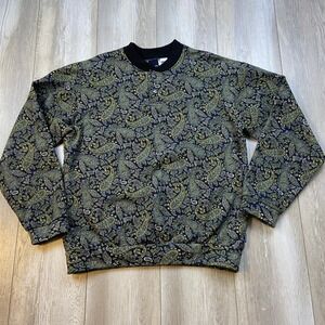 FRESHJIVE WTFIRGO Sweater Mens Medium Green Paisley Pullover Y2K 90s USA MADE